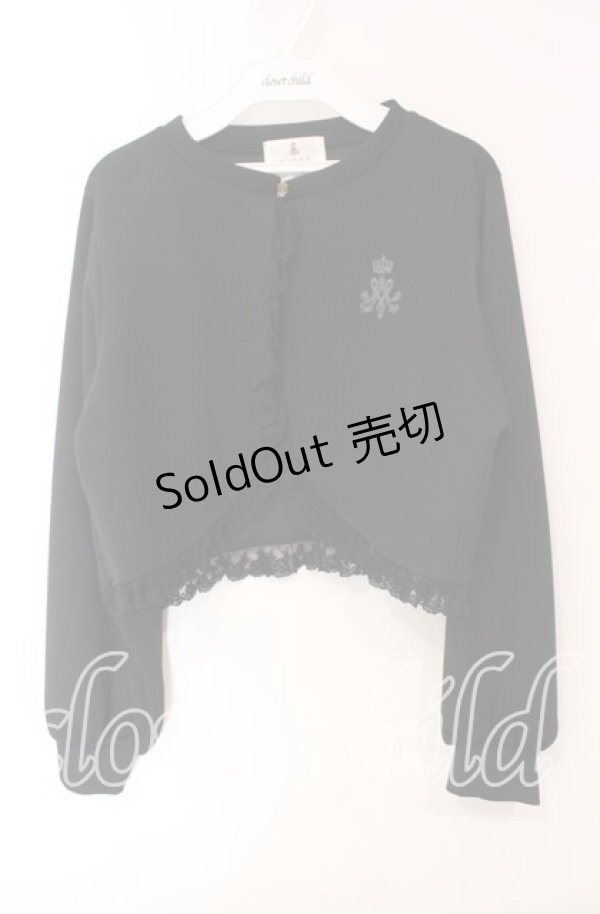 画像1: m petit by misako / MSKバラBフリルボレロ M クロ O-25-12-08-073-LO-TO-OW-OS (1)