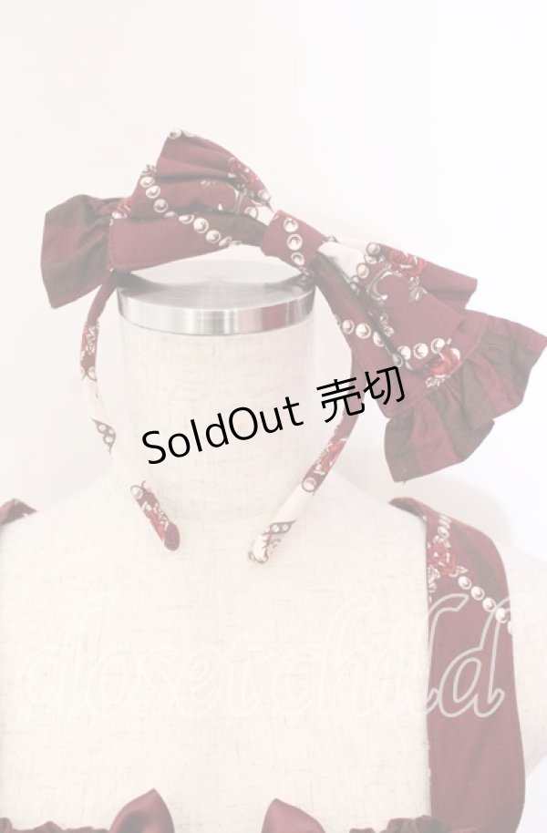 画像2: ALICE and the PIRATES / Kitten's Wonder Night Tea Party柄ジャンパースカートI型  えんじ O-25-12-08-007-PA-JA-IG-OS (2)