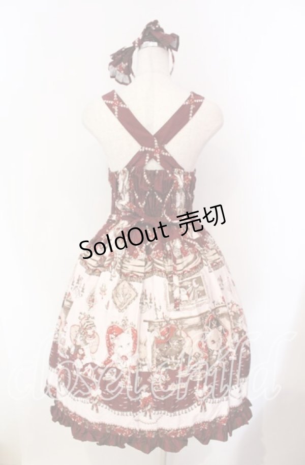 画像7: ALICE and the PIRATES / Kitten's Wonder Night Tea Party柄ジャンパースカートI型  えんじ O-25-12-08-007-PA-JA-IG-OS (7)