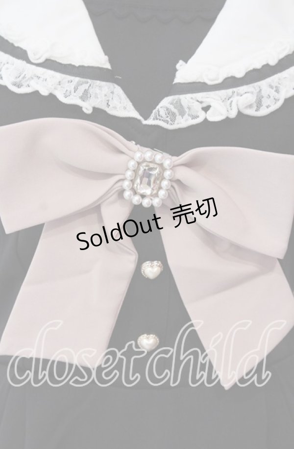 画像2: LIZ LISA / 半袖セーラーカラーセットアップ  クロ×シロ O-25-12-08-002-LO-OP-IG-OS (2)