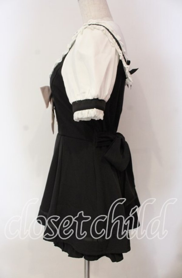 画像3: LIZ LISA / 半袖セーラーカラーセットアップ  クロ×シロ O-25-12-08-002-LO-OP-IG-OS (3)