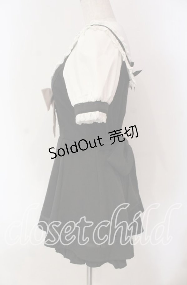 画像3: LIZ LISA / 半袖セーラーカラーセットアップ  クロ×シロ O-25-12-08-002-LO-OP-IG-OS (3)