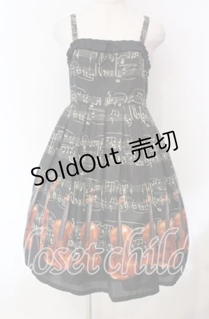 画像: Leur Getter / Vintage Musical Noteキャミワンピース  クロ O-25-12-08-015-LU-OP-IG-OS