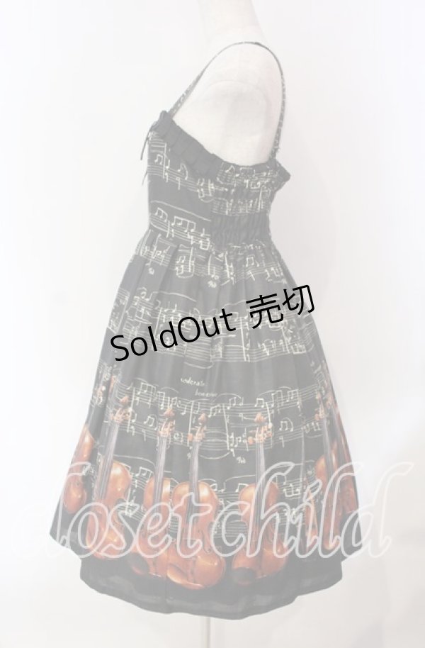 画像4: Leur Getter / Vintage Musical Noteキャミワンピース  クロ O-25-12-08-015-LU-OP-IG-OS (4)