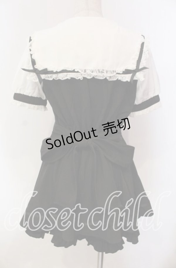 画像4: LIZ LISA / 半袖セーラーカラーセットアップ  クロ×シロ O-25-12-08-002-LO-OP-IG-OS (4)
