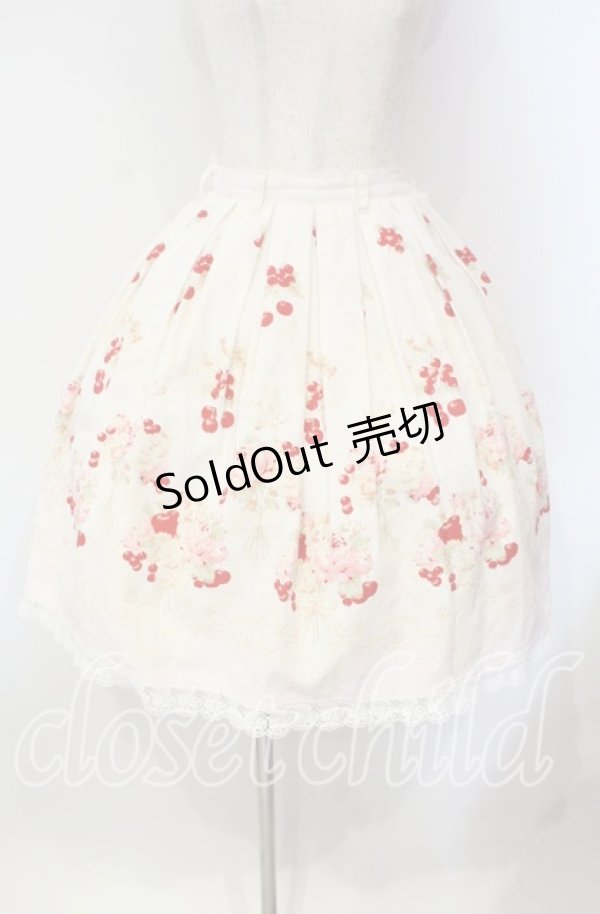 画像1: BABY,THE STARS SHINE BRIGHT / チェリーブーケ柄スカート  アイボリー×ピンク O-25-12-08-018-BA-SK-OW-OS (1)