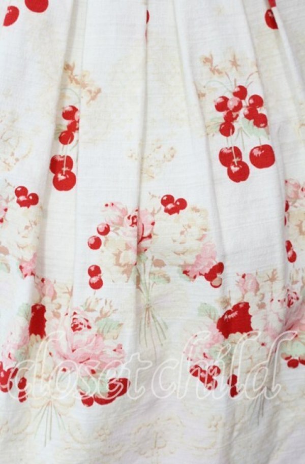 画像2: BABY,THE STARS SHINE BRIGHT / チェリーブーケ柄スカート  アイボリー×ピンク O-25-12-08-018-BA-SK-OW-OS (2)