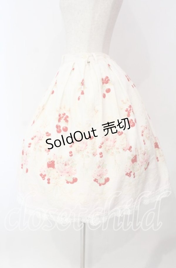 画像3: BABY,THE STARS SHINE BRIGHT / チェリーブーケ柄スカート  アイボリー×ピンク O-25-12-08-018-BA-SK-OW-OS (3)