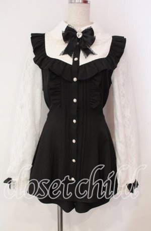 画像: Secret Honey / 袖レースヨーク切り替えセットアップ  クロ O-25-12-09-001-CA-OP-OW-OS