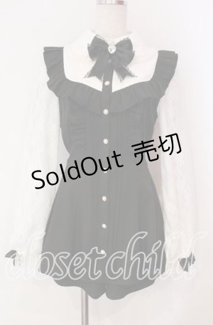 画像: Secret Honey / 袖レースヨーク切り替えセットアップ  クロ O-25-12-09-001-CA-OP-OW-OS