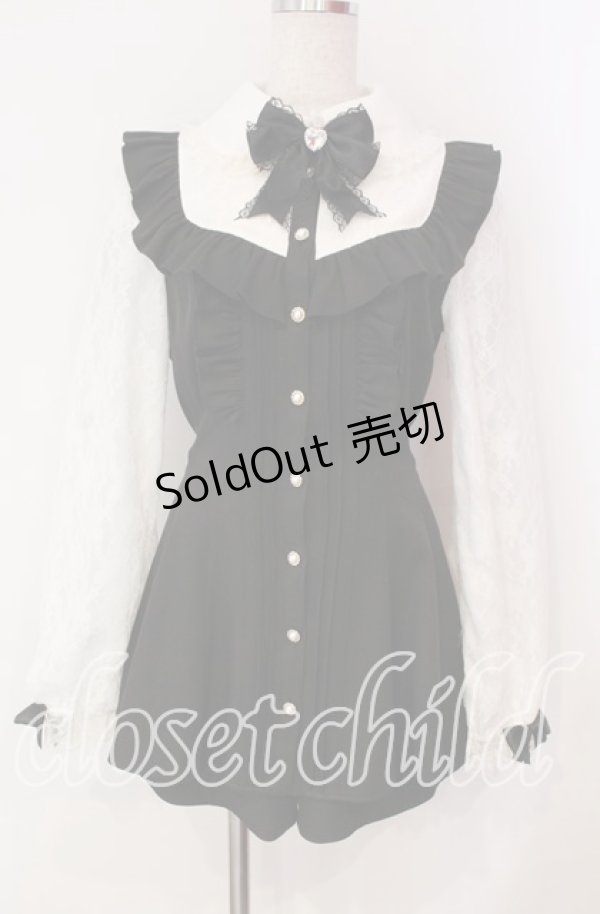 画像1: Secret Honey / 袖レースヨーク切り替えセットアップ  クロ O-25-12-09-001-CA-OP-OW-OS (1)