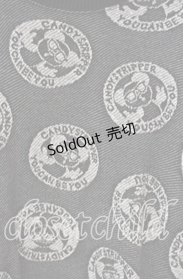 画像2: Candy Stripper / YOU CAN BE YOU PEPE SWEAT ONE-PIECE  ブラック O-25-12-09-029-PU-OP-OW-OS (2)