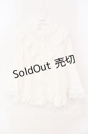 画像: axes femme / 姫袖風フレア袖ブラウス F シロ O-25-12-09-033-AX-BL-OW-OS