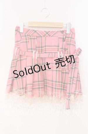 画像: MILK / タータンチェックプリーツ巻きスカート  ピンク O-25-12-09-004-ML-SK-IG-OS