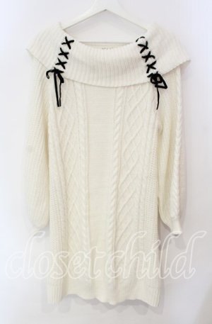 画像: axes femme / Ｗ編み上げニットチュニック F キナリ O-25-12-09-034-AX-OP-OW-OS