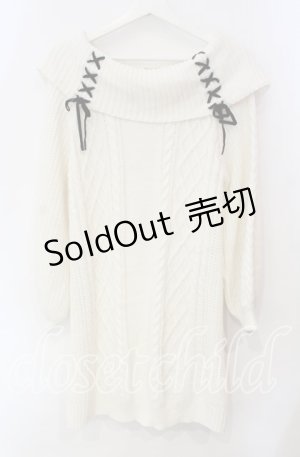 画像: axes femme / Ｗ編み上げニットチュニック F キナリ O-25-12-09-034-AX-OP-OW-OS