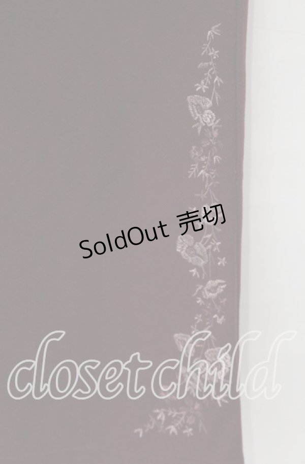 画像2: axes femme / 裾刺繍起毛ストレートパンツ M ワイン O-25-12-09-035-AX-PA-OW-ZT503 (2)