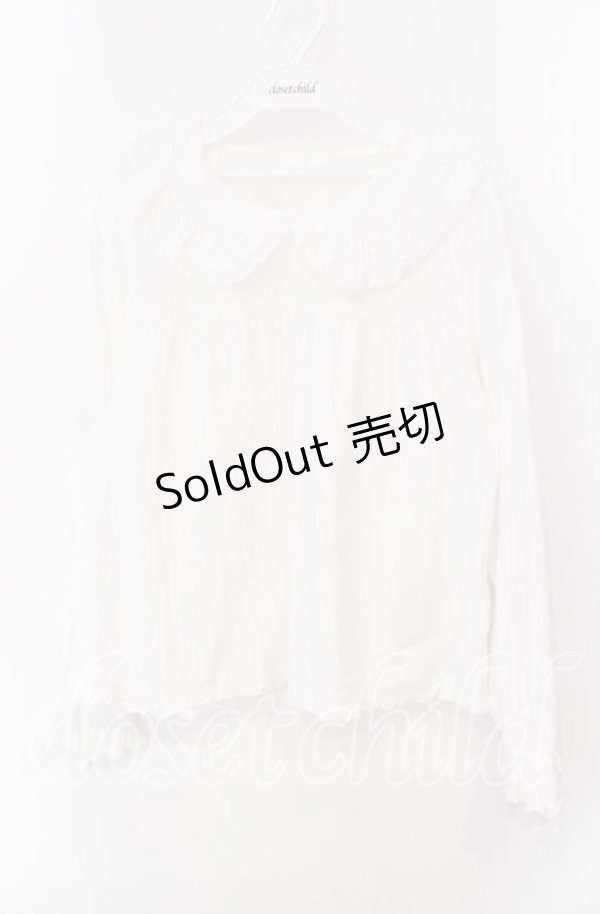 画像1: PINK HOUSE / リボンタイ付きローンブラウス  シロ O-25-12-09-036-LO-BL-OW-OS (1)