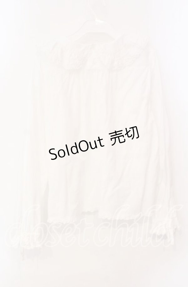 画像4: PINK HOUSE / リボンタイ付きローンブラウス  シロ O-25-12-09-036-LO-BL-OW-OS (4)