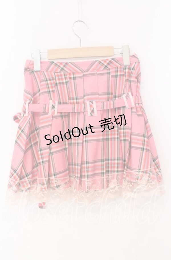 画像3: MILK / タータンチェックプリーツ巻きスカート  ピンク O-25-12-09-004-ML-SK-IG-OS (3)