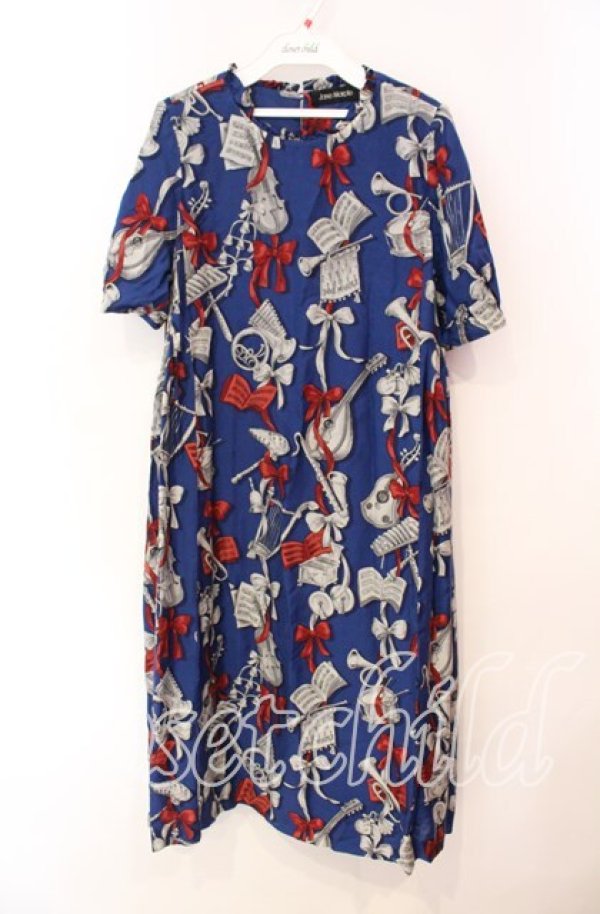 画像1: Jane Marple / Pieces of music Dayドレス Ｍ ネイビー O-25-12-09-043-JM-OP-IG-OS (1)