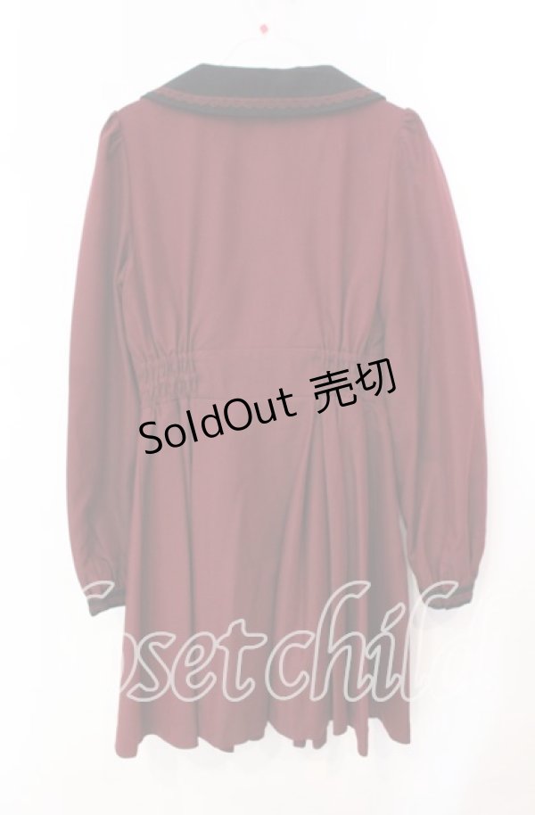 画像3: Secret Honey / ウエストレースアップラッフルワンピース  ワイン O-25-12-09-009-CA-OP-OW-OS (3)