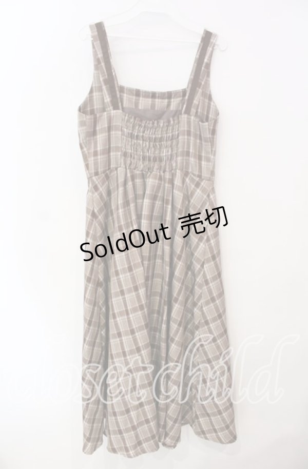 画像3: m petit by misako / リボンチェックジャンパースカート M ブラウン O-25-12-09-012-LO-OP-OW-OS (3)