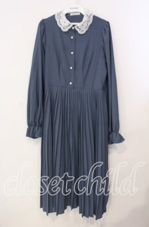 画像: m petit by misako / AM*レースエリプリーツワンピース M アオ O-25-12-09-014-LO-OP-OW-OS