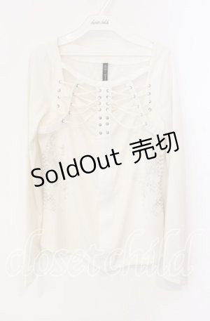 画像: Ozz Croce / 肋骨風デザインカットソー  オフホワイト O-25-12-09-002-OO-TO-OW-OS