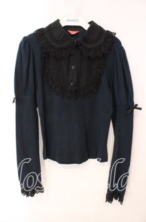 画像: BABY,THE STARS SHINE BRIGHT / 丸衿ヨークカットソー  クロ（本体は真っ黒ではない） O-25-12-09-016-BA-TO-OW-OS