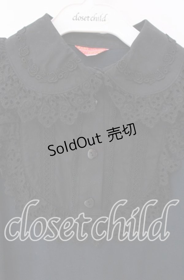 画像2: BABY,THE STARS SHINE BRIGHT / 丸衿ヨークカットソー  クロ（本体は真っ黒ではない） O-25-12-09-016-BA-TO-OW-OS (2)