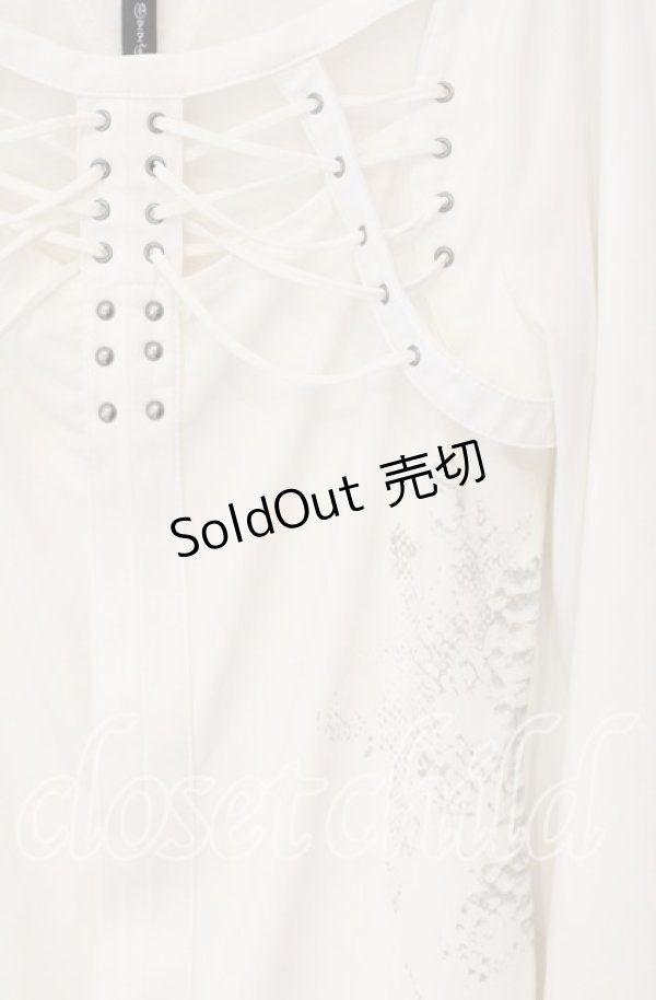 画像2: Ozz Croce / 肋骨風デザインカットソー  オフホワイト O-25-12-09-002-OO-TO-OW-OS (2)