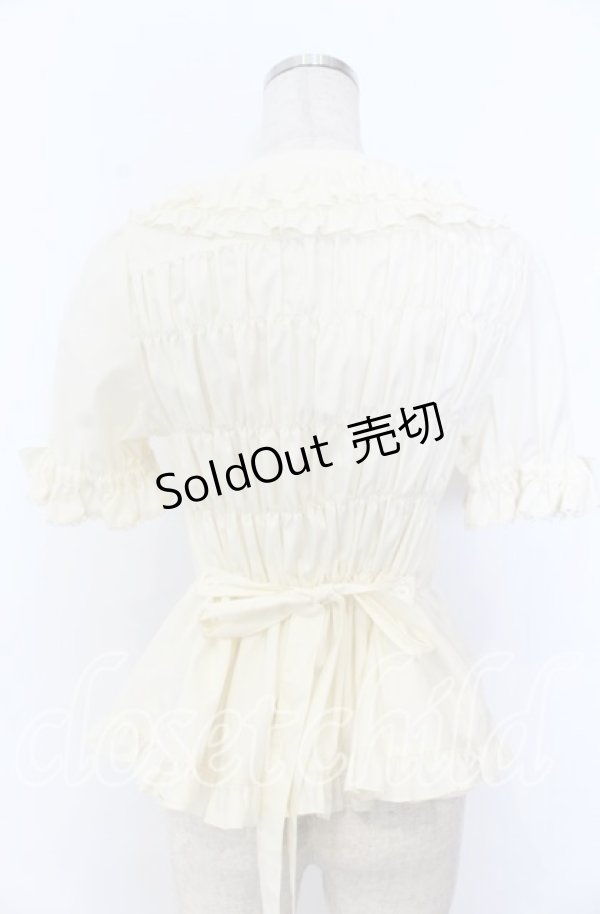 画像3: metamorphose / シャーリング半袖ブラウス 1 アイボリー O-25-12-10-037-ME-BL-OW-OS (3)