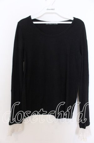 画像: Jane Marple Dans Le Salon / 袖口レースプルオーバー M クロ O-25-12-10-039-JM-TO-OW-OS