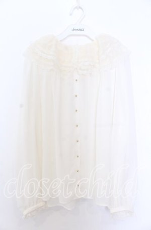 画像: yukiemon / ボリュームレースカラーブラウス M キナリ O-25-12-10-040-LO-BL-OW-OS
