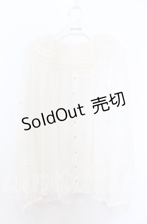 画像: yukiemon / ボリュームレースカラーブラウス M キナリ O-25-12-10-040-LO-BL-OW-OS