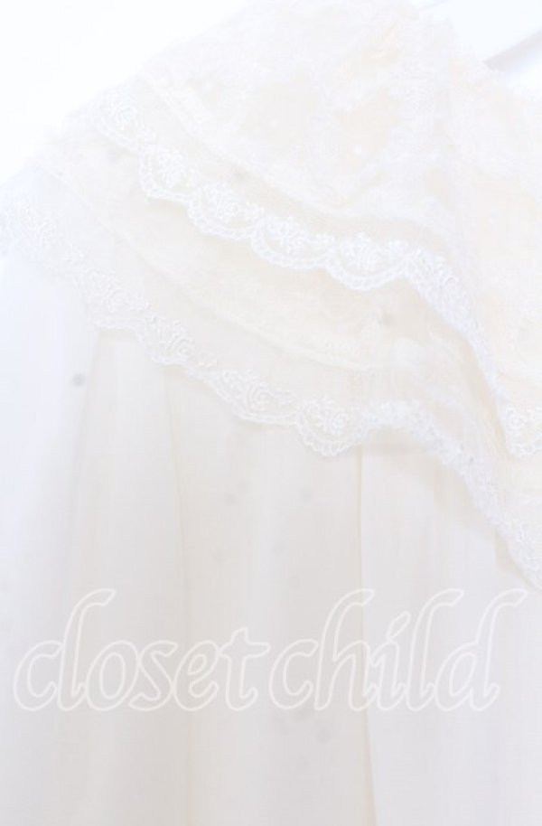 画像2: yukiemon / ボリュームレースカラーブラウス M キナリ O-25-12-10-040-LO-BL-OW-OS (2)