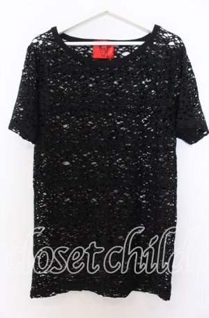 画像: ALTER VENOMV / オパールダメージメッシュBIG Tシャツ  ブラック O-25-12-10-044-PU-TS-YM-OS