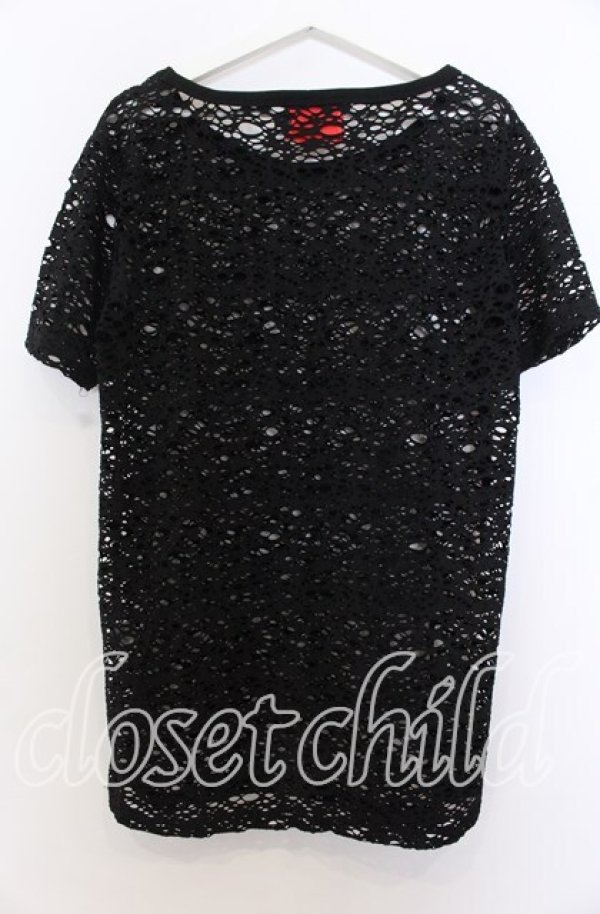 画像2: ALTER VENOMV / オパールダメージメッシュBIG Tシャツ  ブラック O-25-12-10-044-PU-TS-YM-ZT519 (2)