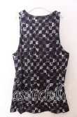 画像2: NieR Clothing / 市松総柄ワイドタンクトップ  ブラック O-25-12-10-048-PU-TO-YM-OS (2)