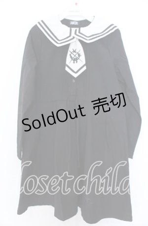 画像: NieR Clothing / セーラーワンピース F ブラック×ホワイト O-25-12-10-051-PU-OP-OW-OS