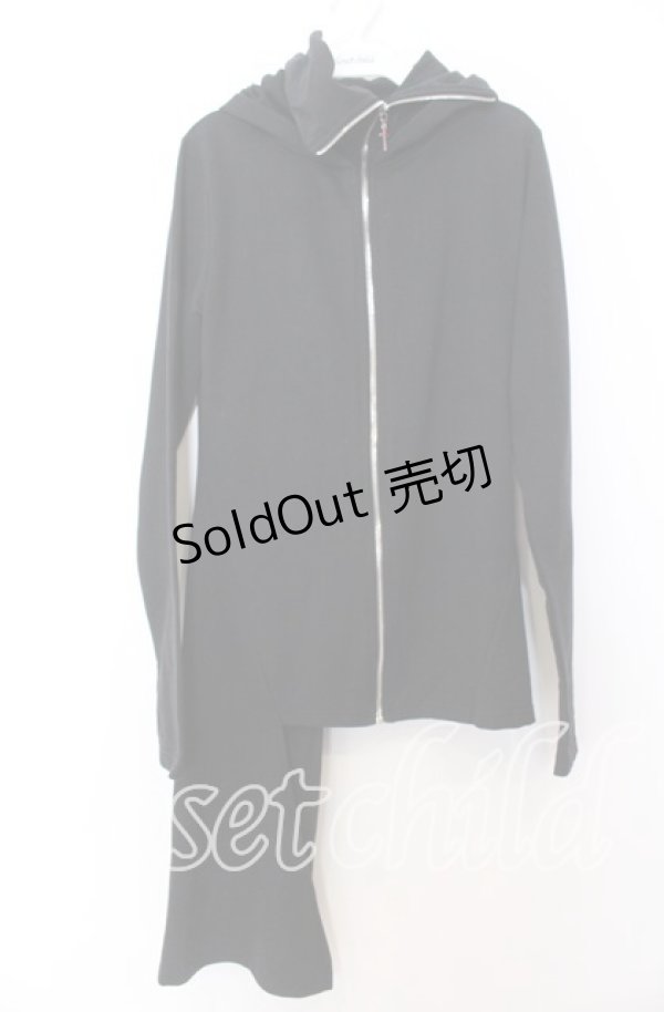 画像1: NieR CLOTHING / アシンメトリーZIPパーカー F ブラック O-25-12-10-052-PU-TO-OW-ZT519 (1)
