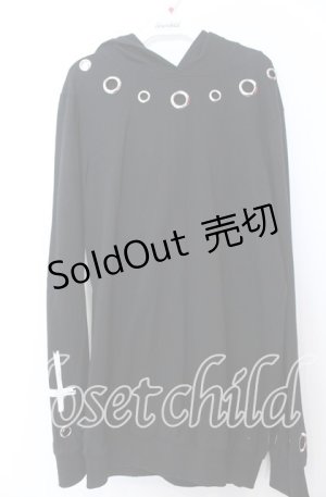 画像: NieR Clothing / Oリング装飾パーカー F ブラック O-25-12-10-053-PU-TO-OW-OS