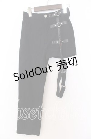 画像: NieR CLOTHING / アシメショートパンツ F ブラック O-25-12-10-054-PU-PA-OW-ZT519