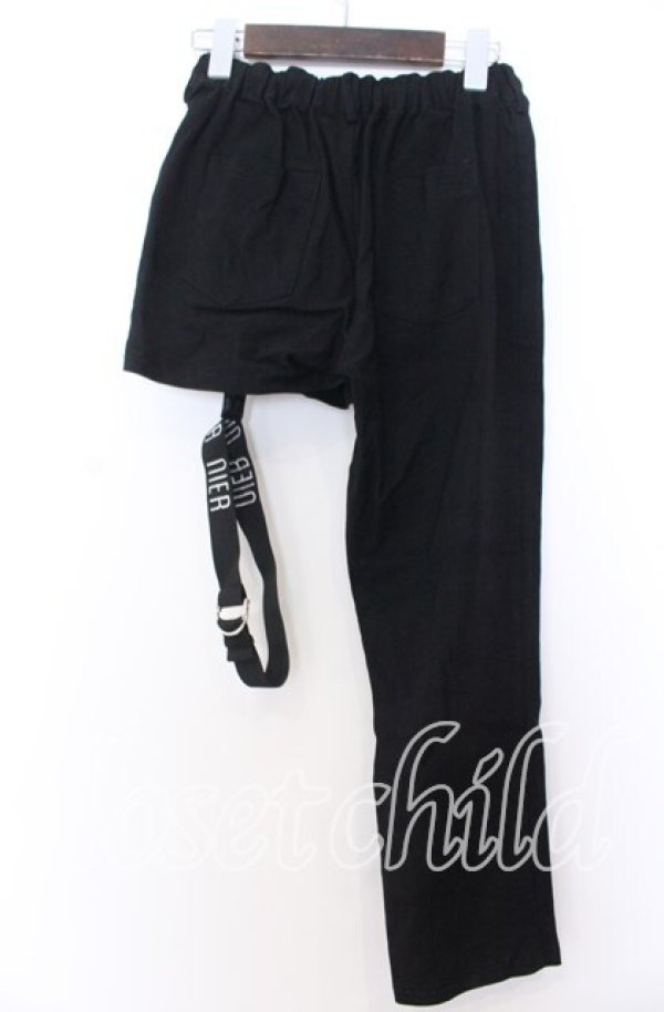 画像2: NieR Clothing / アシメショートパンツ F ブラック O-25-12-10-054-PU-PA-OW-OS (2)