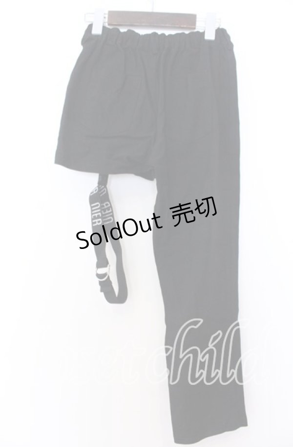 画像2: NieR CLOTHING / アシメショートパンツ F ブラック O-25-12-10-054-PU-PA-OW-ZT519 (2)