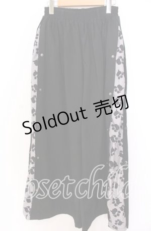 画像: NieR CLOTHING / サイドスナップワイドパンツ F ブラック O-25-12-10-055-PU-PA-OW-ZT519