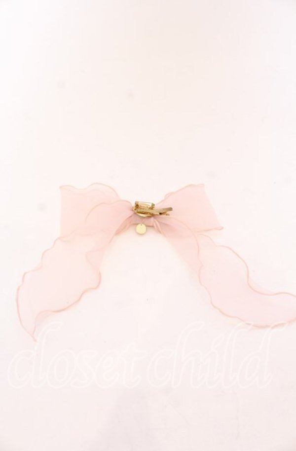 画像2: Perla nell' ostrica / オーガンジーリボンアクセサリー  ピンク O-25-12-10-059-EL-AC-OW-ZT169F001 (2)