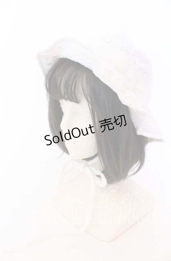 画像1: Candy Stripper / LACY BUCKET HAT  ホワイト O-25-12-10-062-PU-AC-IG-ZT087 (1)