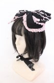 画像1: BABY,THE STARS SHINE BRIGHT / シャン・ドゥ・フルールリボンヘッドドレス  クロ×ピンク O-25-12-10-065-BA-AC-OW-ZT006 (1)